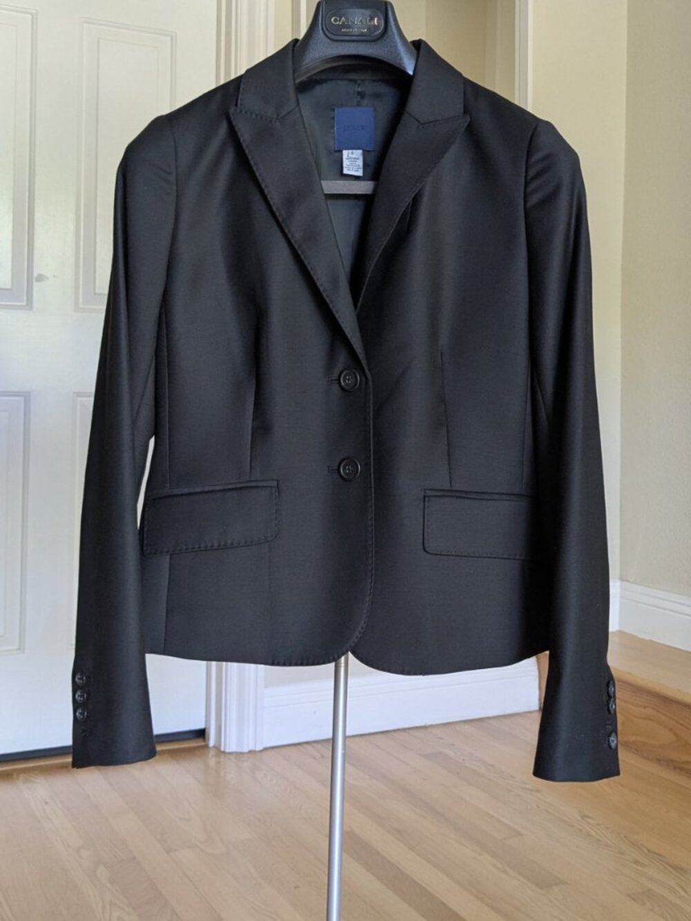 J Crew Super 120's Wool Black Blazer Suiting Jacket Career Classic, 6, New